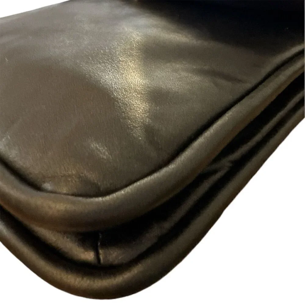 Apostrophe Women's Black Leather Crossbody Shoulder Bag Medium Size